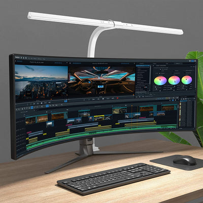 AeroClip LED Desk Lamp for Modern Home Office With Adjustabl e Light Bar - OpalDwell