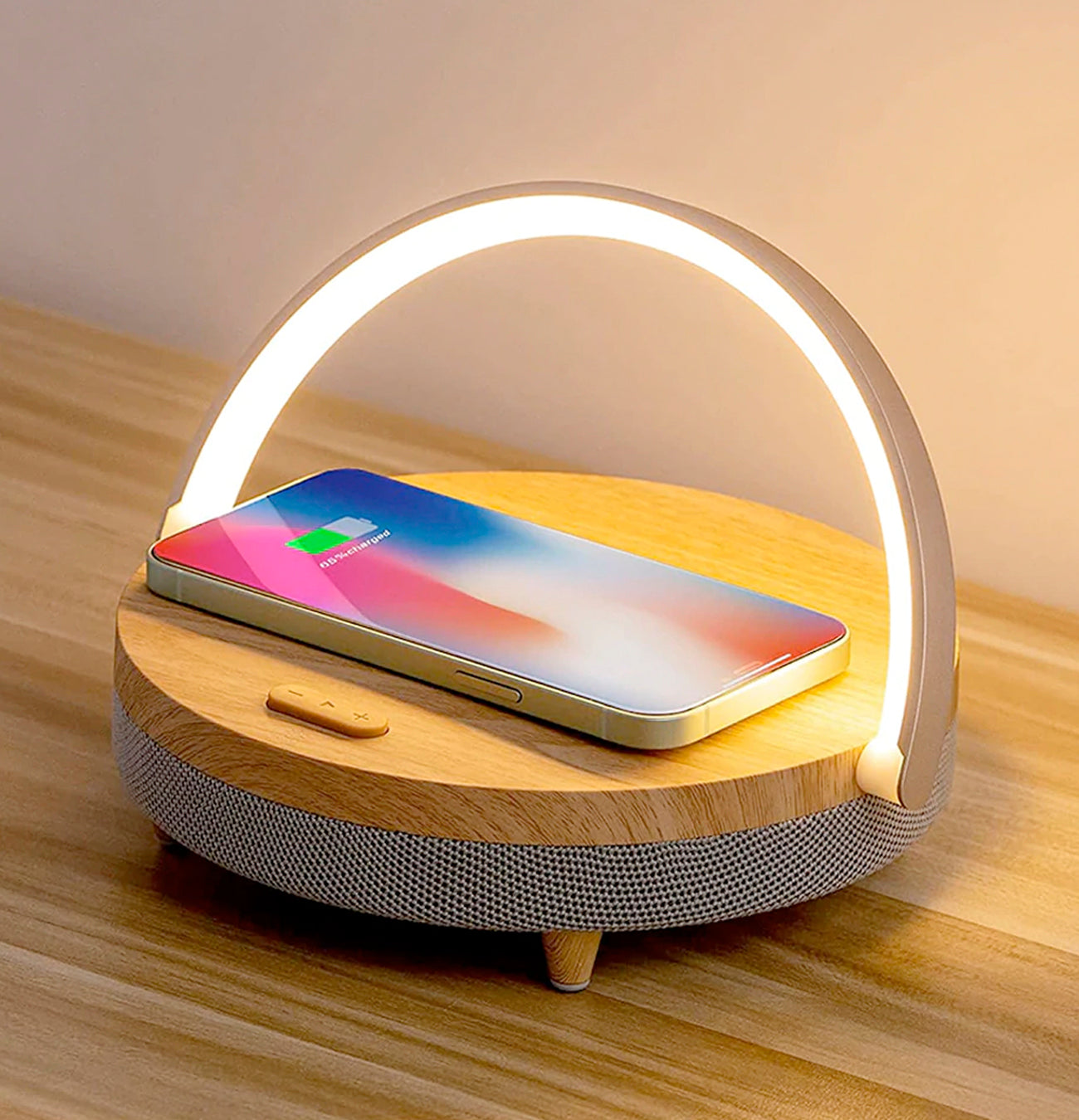 LumaNova 4 In 1 Bedside Lamp With Wireless Charging And Bluetooth Speaker - OpalDwell