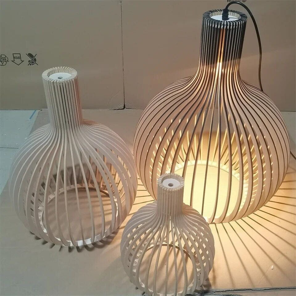 Nordhaven Wood Cage Pendant Light With Adjustable Cord - OpalDwell