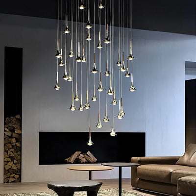 LumenAria Water Drop LED Nordic Stair Pendant Light OpalDwell