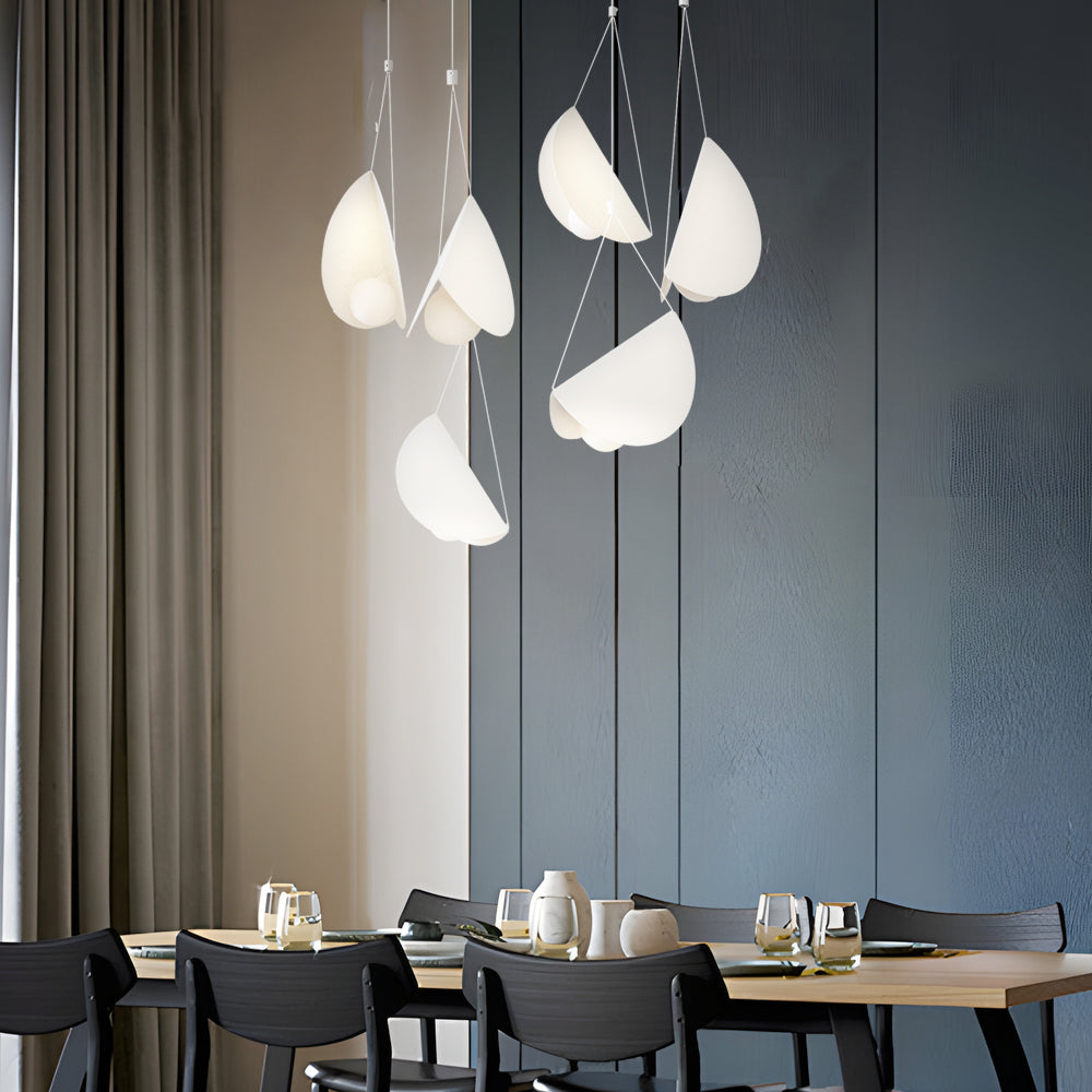 NovaLume Linear Pendant Light in White Matte Metal - OpalDwell