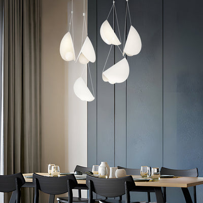 NovaLume Linear Pendant Light in White Matte Metal - OpalDwell