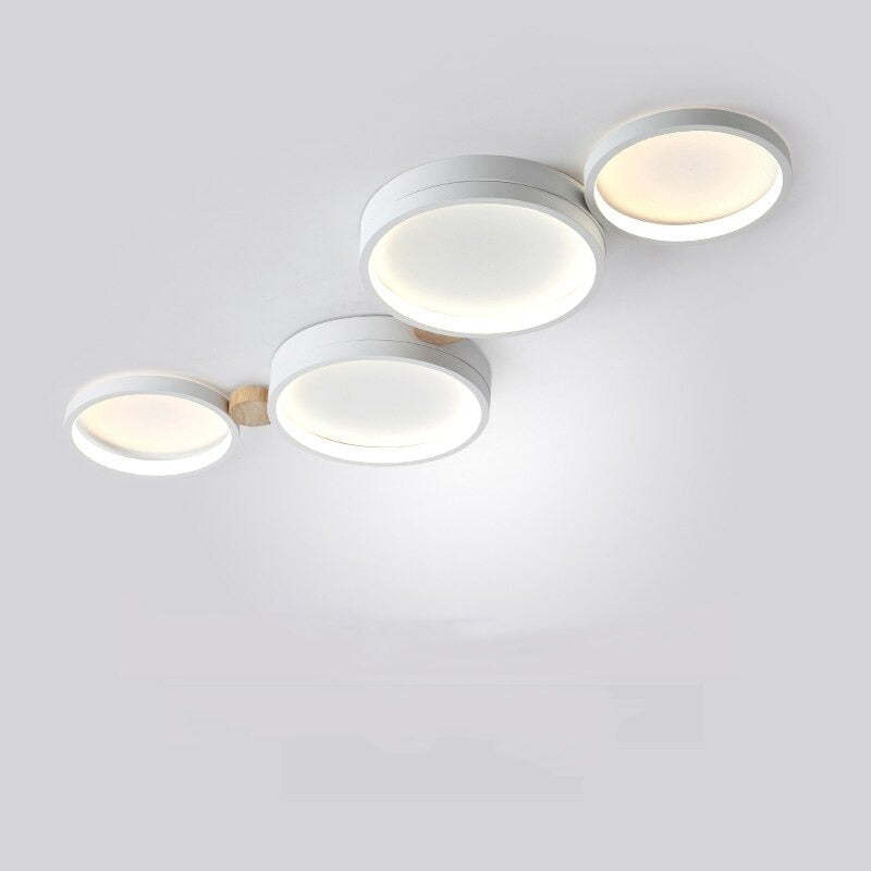 NovaLumen Ceiling Lamp in White and Gray Metal Finish - OpalDwell