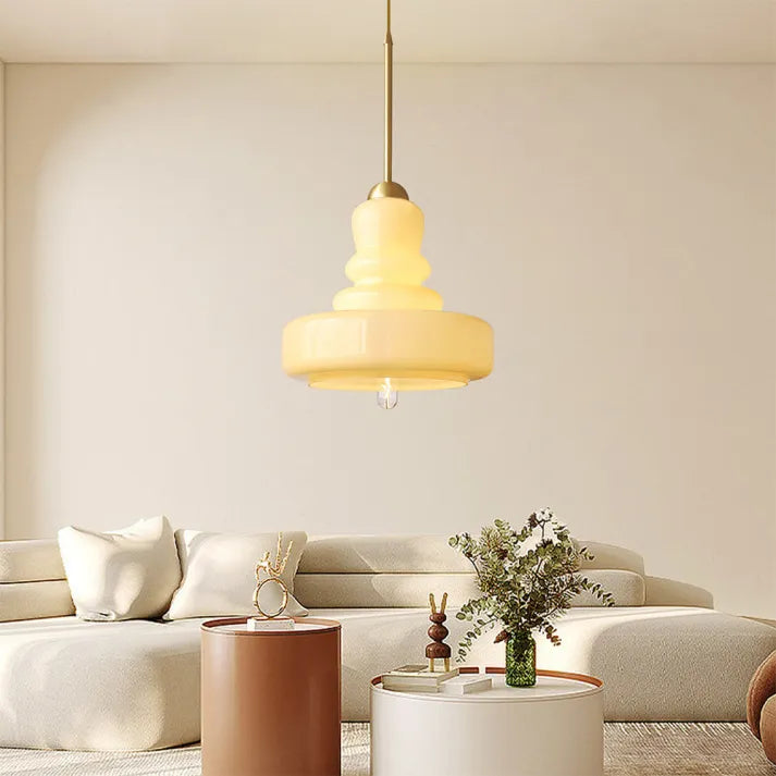 AstraLume Glass and Metal Pendant Lamp Chic Design - OpalDwell