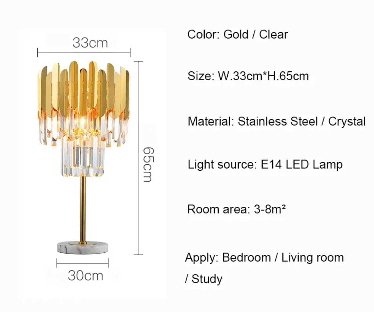 Elyra | Crystal Floor & Table Lamp - OpalDwell