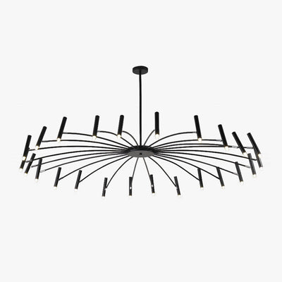 ElaraLuxe Gold and Black LED Chandelier for Modern Living - OpalDwell