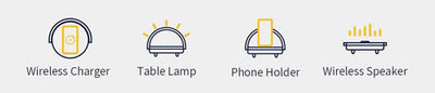 LumaNova 4 In 1 Bedside Lamp With Wireless Charging And Bluetooth Speaker - OpalDwell