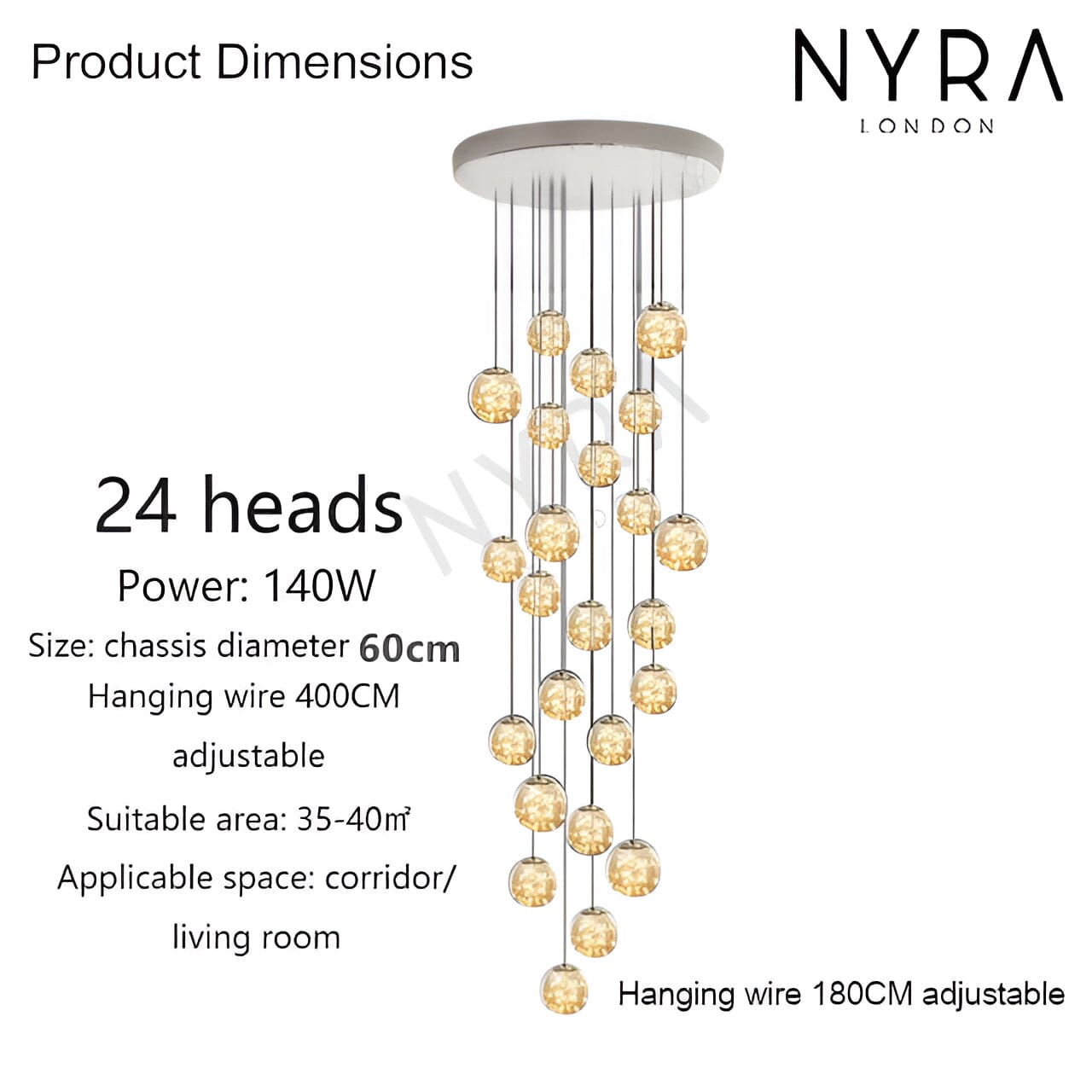LuminaOrb Glass Orb Staircase Chandelier With Soft Ambient Glow - OpalDwell