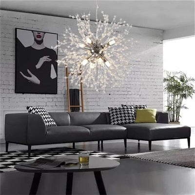 Asterra Modern Crystal Dandelion Pendant Ceiling Light OpalDwell