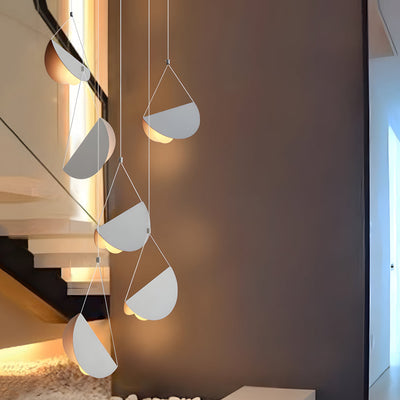 NovaLume Linear Pendant Light in White Matte Metal - OpalDwell