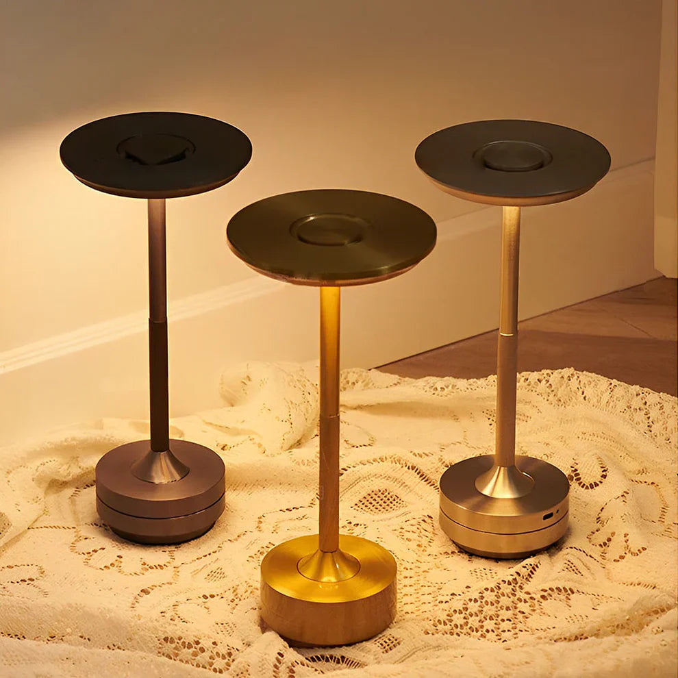 Rechargeable Cordless LED Table Lamp With Touch Dimmer And Modern Metal Design - OpalDwell