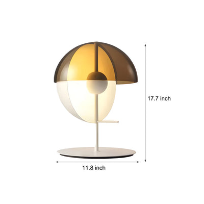 Astrae Table Lamp | Vertical Half Sphere Smoked Screen - OpalDwell