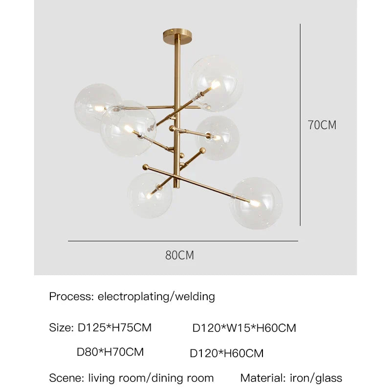 Sorren | Glass Chandelier - OpalDwell