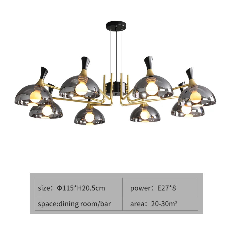 Lucentus | LED Chandelier in Black Glass - OpalDwell