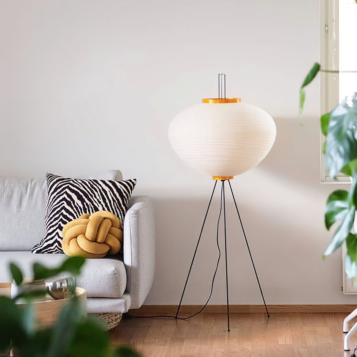 Kaze Rice Paper Floor Lamp - Japanese-Inspired Ambient Glow OpalDwell