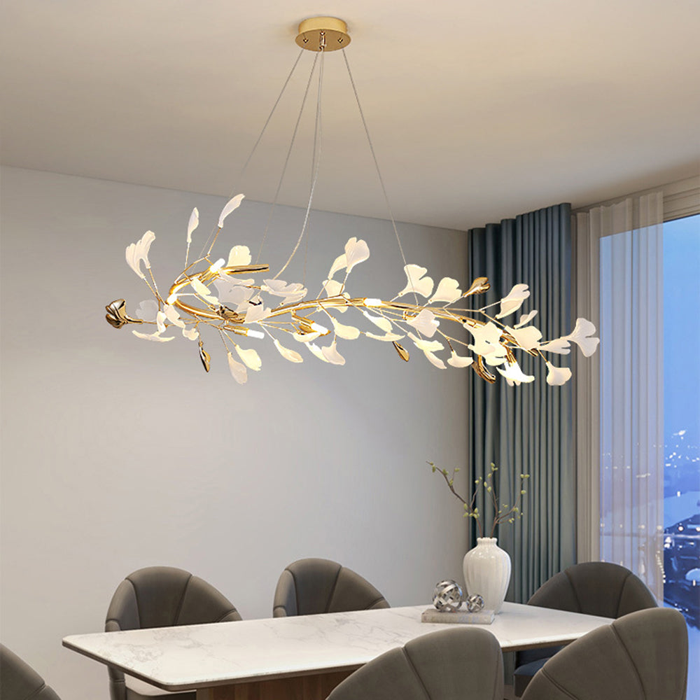 CeraLuxe Ceramic Chandelier with 8 Warm LEDs for Interiors OpalDwell