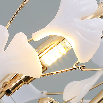 CeraLuxe Ceramic Chandelier with 8 Warm LEDs for Interiors OpalDwell