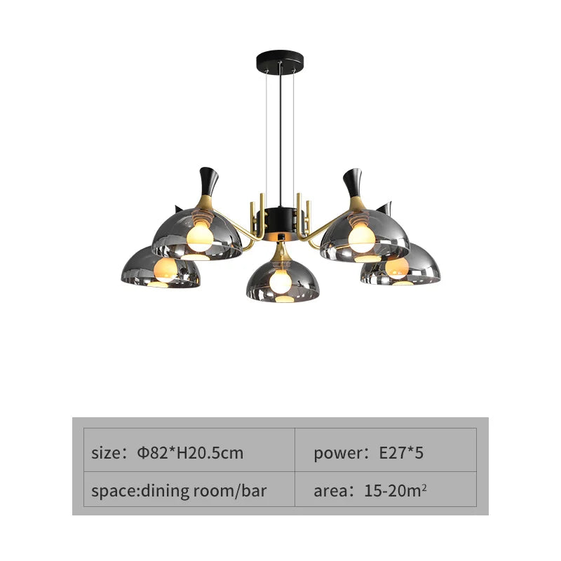 Lucentus | LED Chandelier in Black Glass - OpalDwell