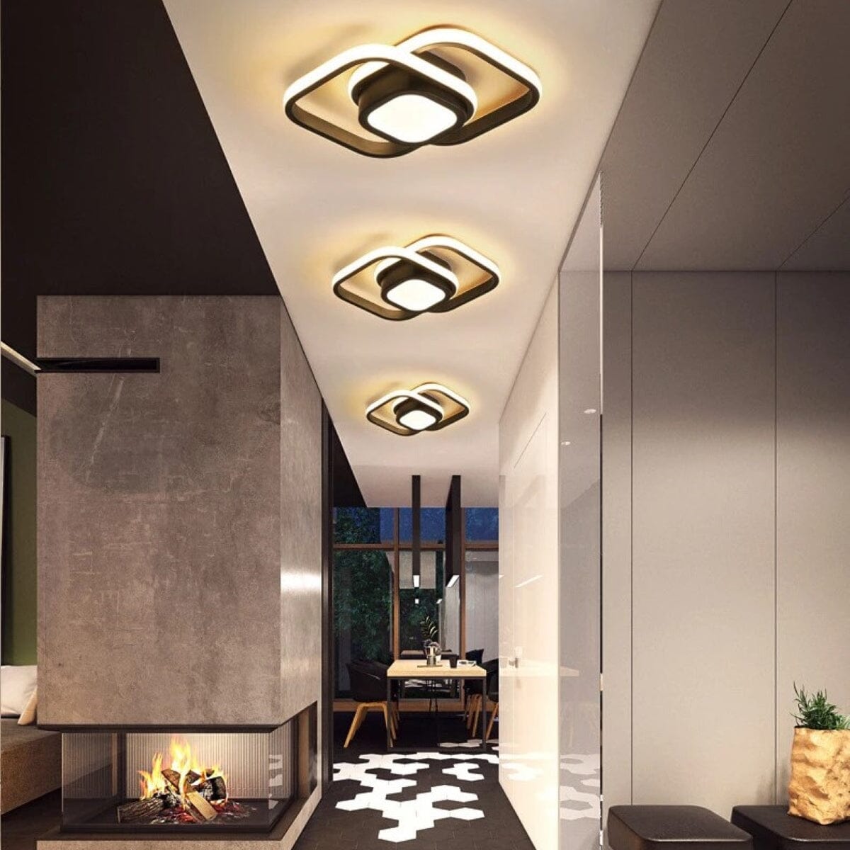 NovaGlow Elegant Modern Flush Mount Ceiling Light With Dual Color Options OpalDwell