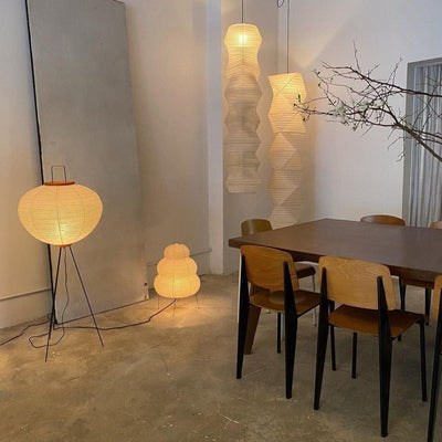 Kaze Rice Paper Floor Lamp - Japanese-Inspired Ambient Glow OpalDwell