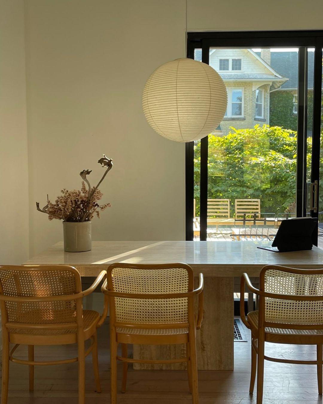 Kirei Studio Pendant Light Akari Inspired Mid Century Lamp OpalDwell