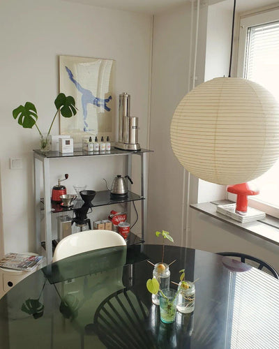 Kirei Studio Pendant Light Akari Inspired Mid Century Lamp OpalDwell