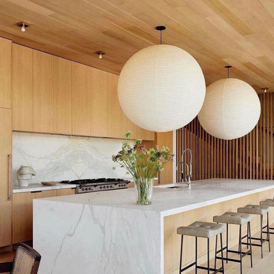 Kirei Studio Pendant Light Akari Inspired Mid Century Lamp OpalDwell