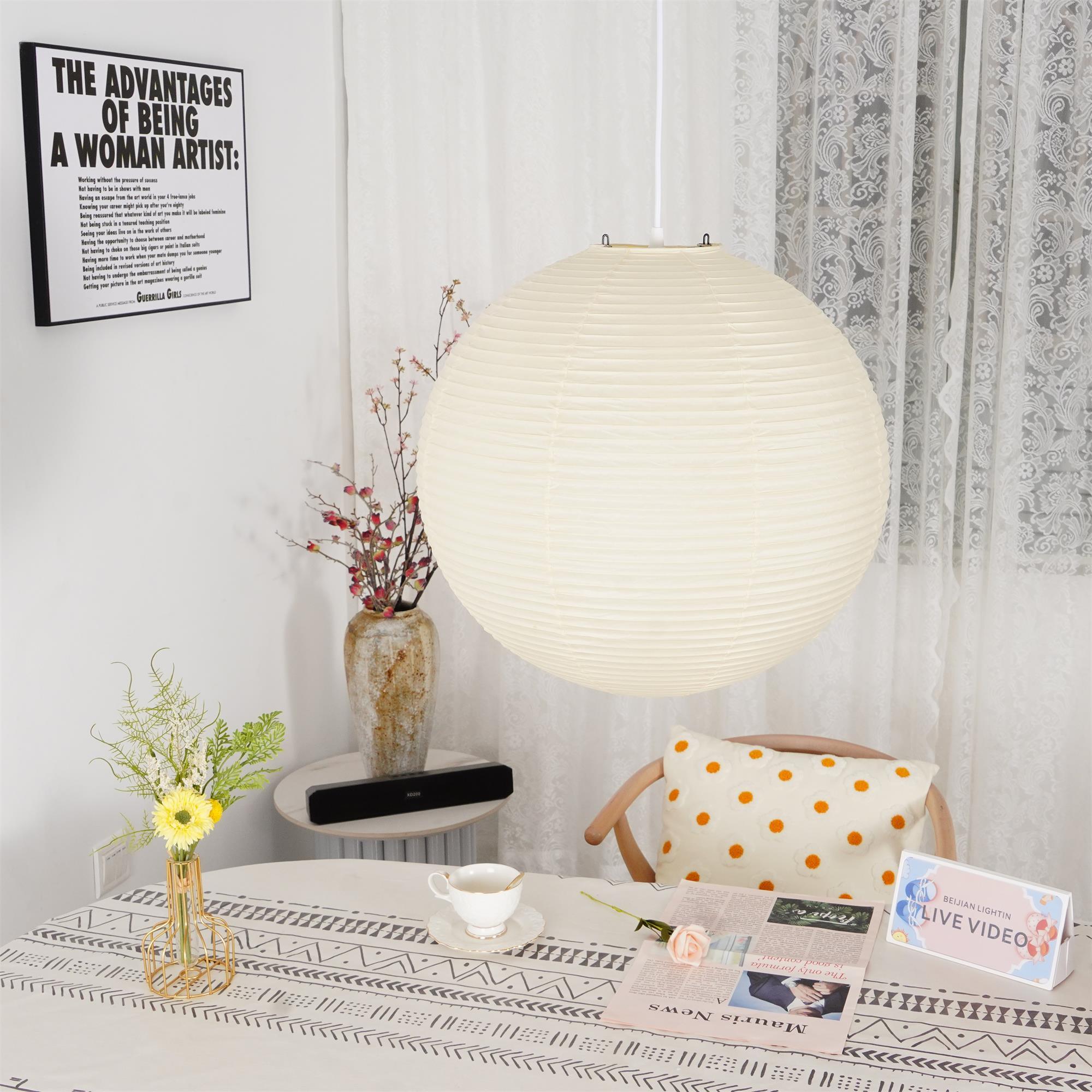 Kirei Studio Pendant Light Akari Inspired Mid Century Lamp OpalDwell