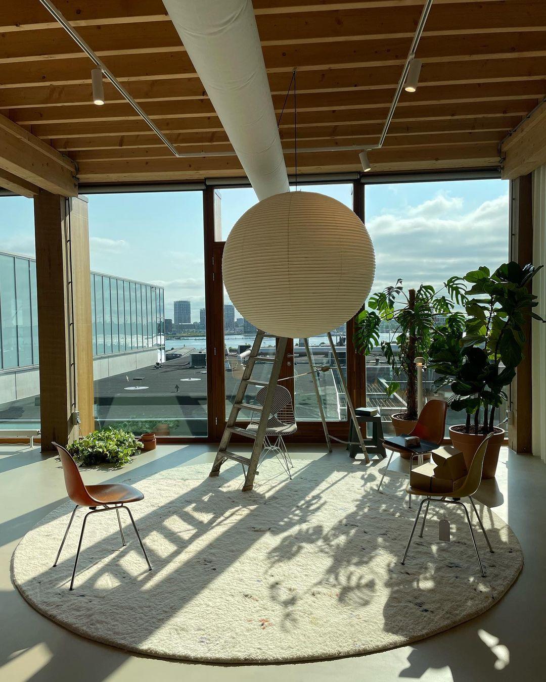 Kirei Studio Pendant Light Akari Inspired Mid Century Lamp OpalDwell