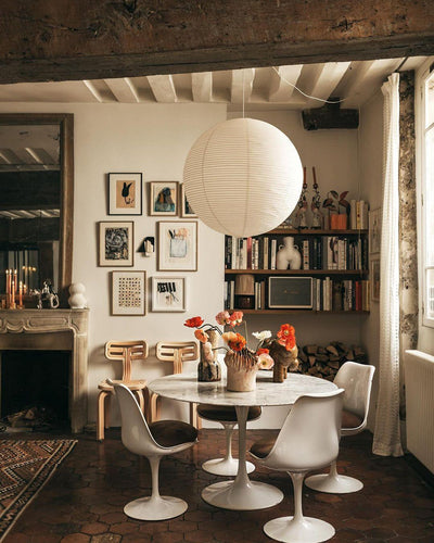 Kirei Studio Pendant Light Akari Inspired Mid Century Lamp OpalDwell