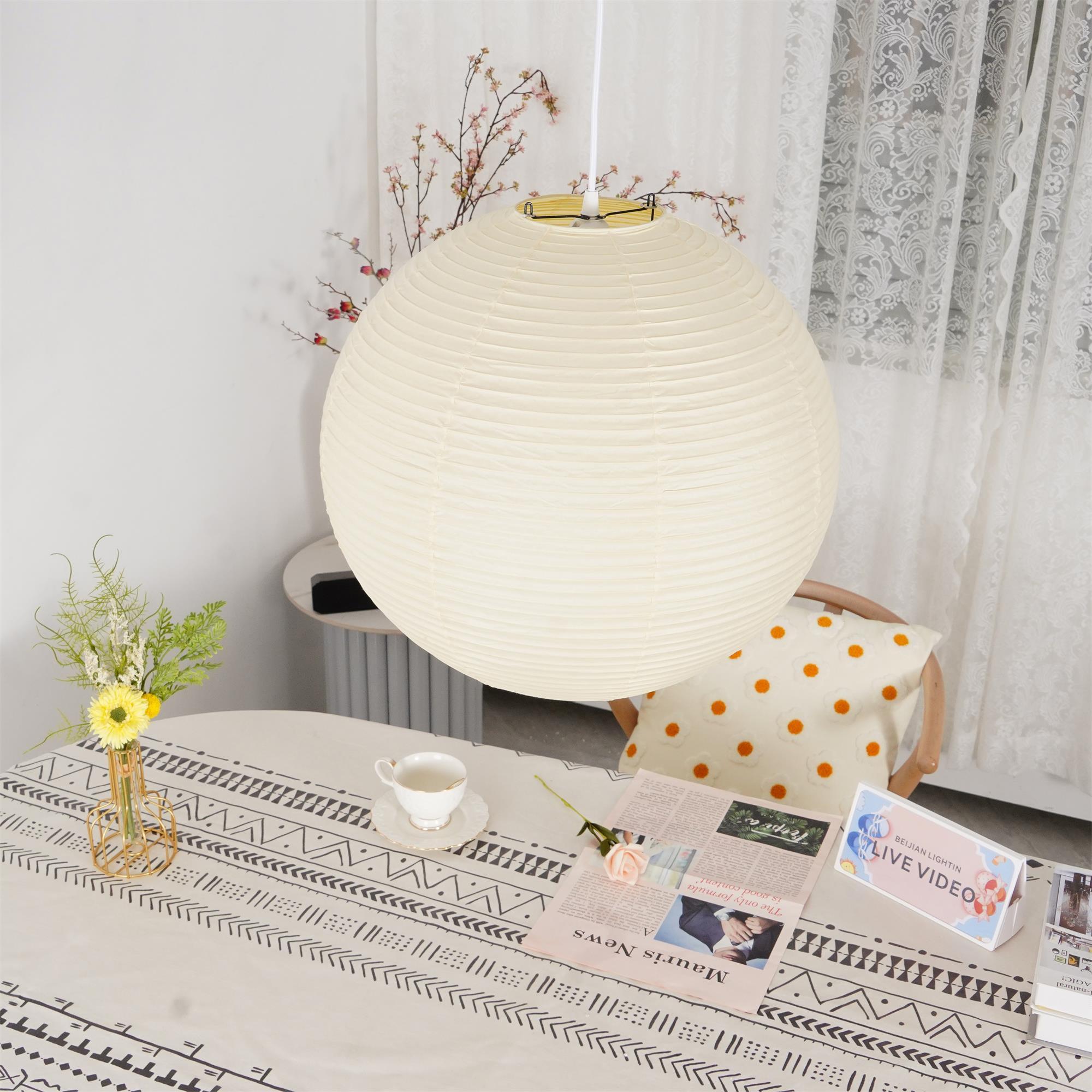 Kirei Studio Pendant Light Akari Inspired Mid Century Lamp OpalDwell