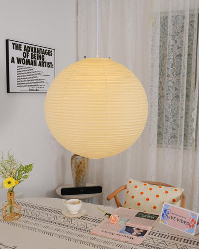 Kirei Studio Pendant Light Akari Inspired Mid Century Lamp OpalDwell