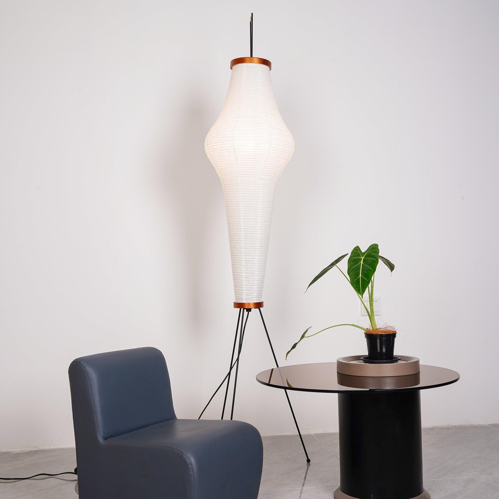 Kazumi Rice Paper Floor Lamp by OpalDwell Soft Ambient Glow OpalDwell