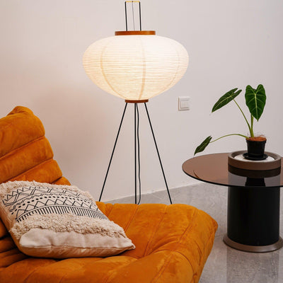 Kazumi Rice Paper Floor Lamp by OpalDwell Soft Ambient Glow OpalDwell
