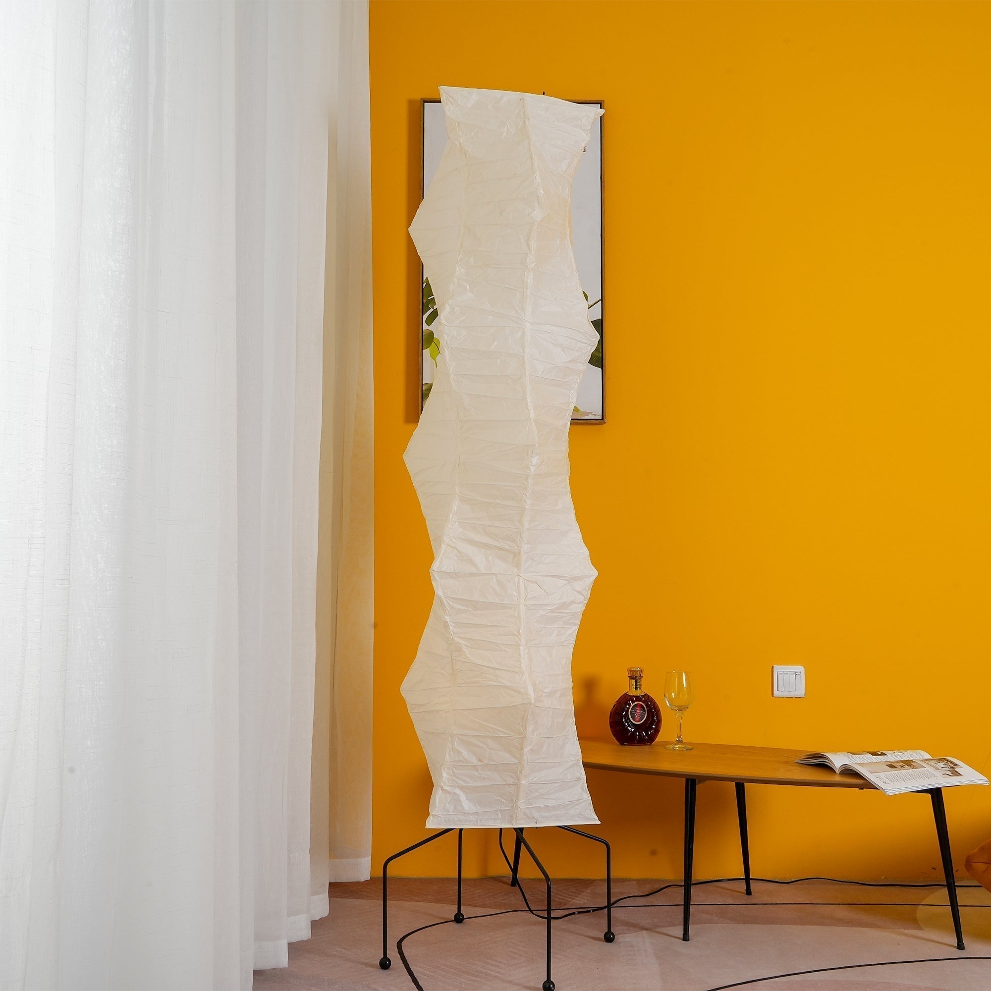 Kaze Rice Paper Floor Lamp - Japanese-Inspired Ambient Glow OpalDwell