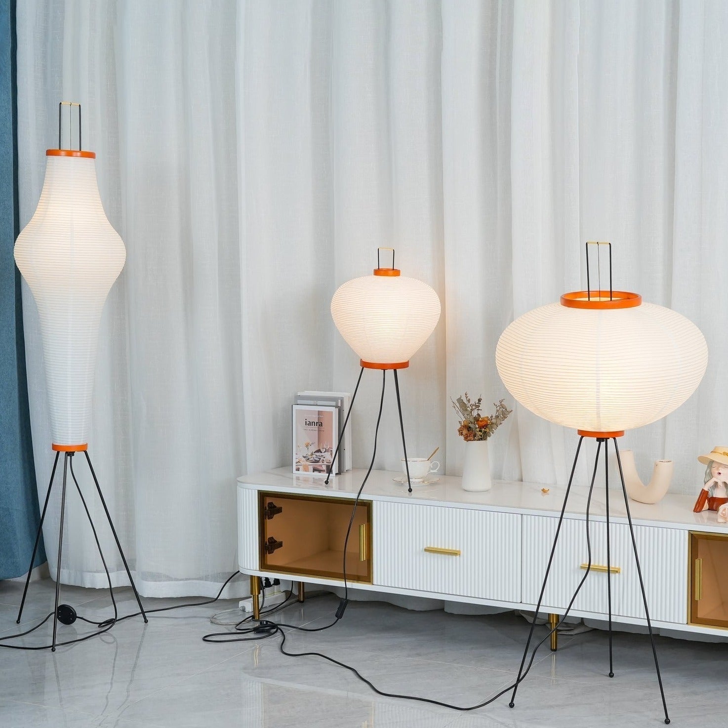 Kaze Rice Paper Floor Lamp - Japanese-Inspired Ambient Glow OpalDwell