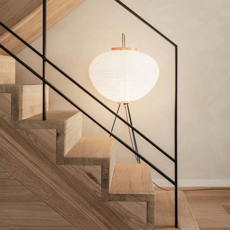 Kazumi Rice Paper Floor Lamp by OpalDwell Soft Ambient Glow OpalDwell