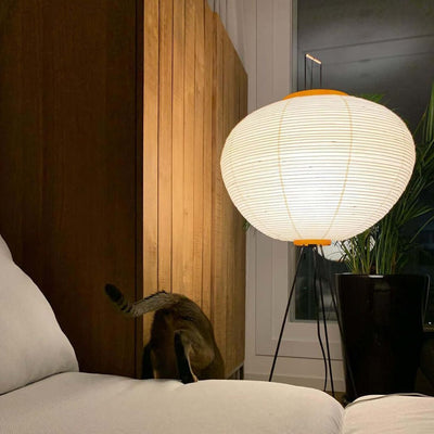 Kazumi Rice Paper Floor Lamp by OpalDwell Soft Ambient Glow OpalDwell