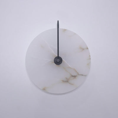 CelesteLume Alabaster LED Disc Sconce with Black Arm - OpalDwell