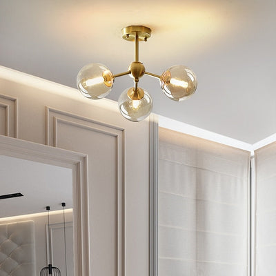 Aurora Stylish Modern Copper Dining Room Chandelier Light OpalDwell
