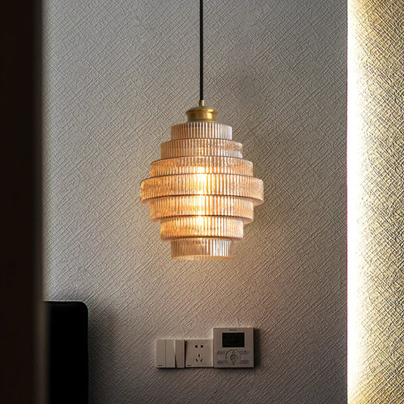 Elara Glass and Brass Bottle Pendant Lamp with Vintage Glow - OpalDwell