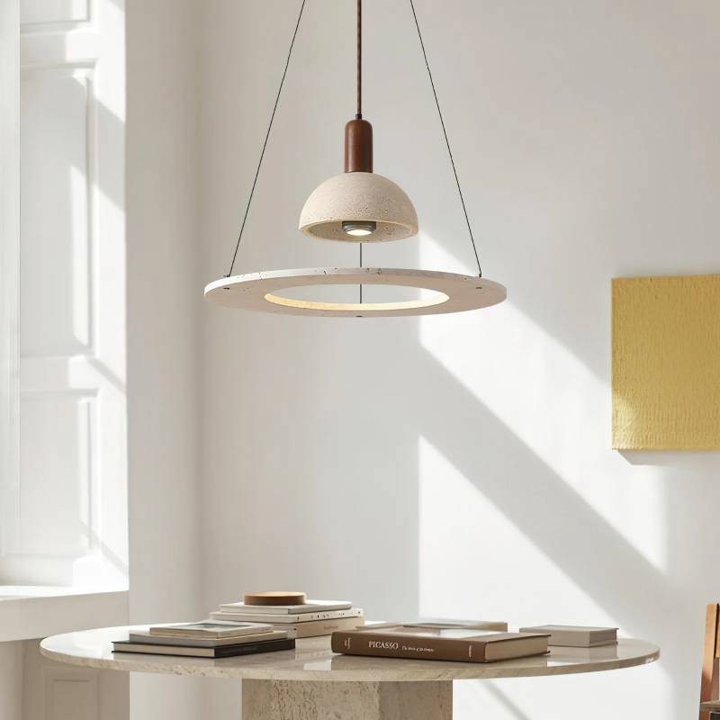 Travertine Modern Pendant Light With Designer Stone Chandelier For Dining And Living Rooms OpalDwell