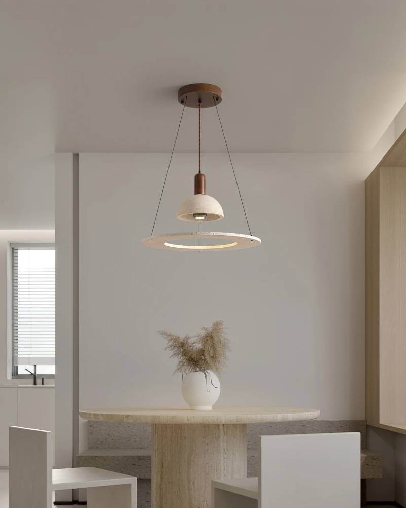 Travertine Modern Pendant Light With Designer Stone Chandelier For Dining And Living Rooms OpalDwell