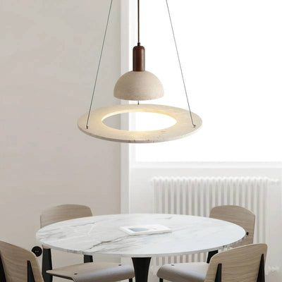 Travertine Modern Pendant Light With Designer Stone Chandelier For Dining And Living Rooms OpalDwell