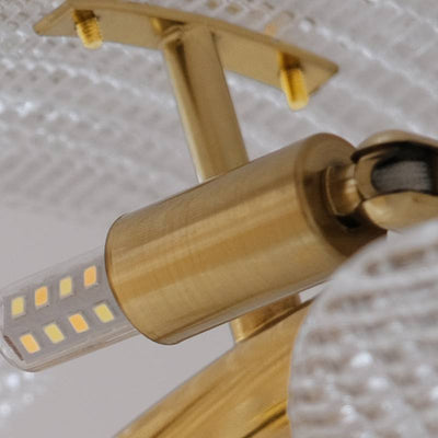 Contemporary Glass Leaf Chandelier With Luxury Gold Finish OpalDwell