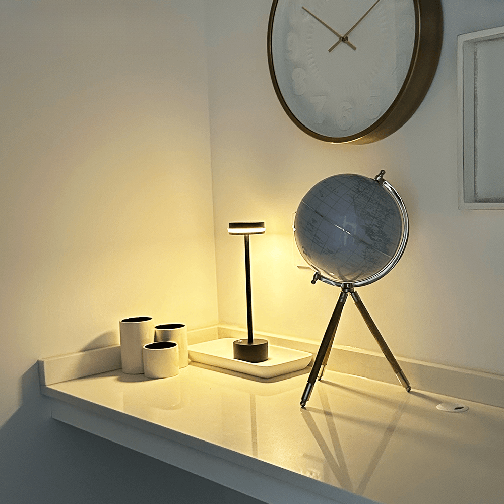 LumaNova Gold LED Table Lamp For Living Room And Bedroom With Soft Warm Light - OpalDwell