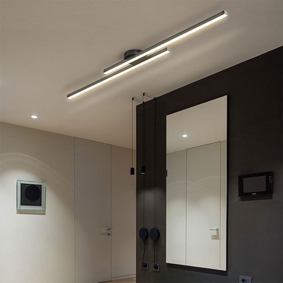 LumenVale Minimalist Aluminum LED Semi Flush Ceiling Light For Living Rooms OpalDwell