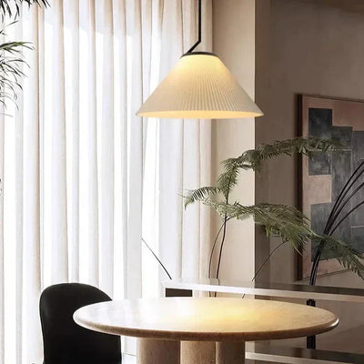 Caelara Soft Pleated Ceiling Pendant Light In Cream - OpalDwell