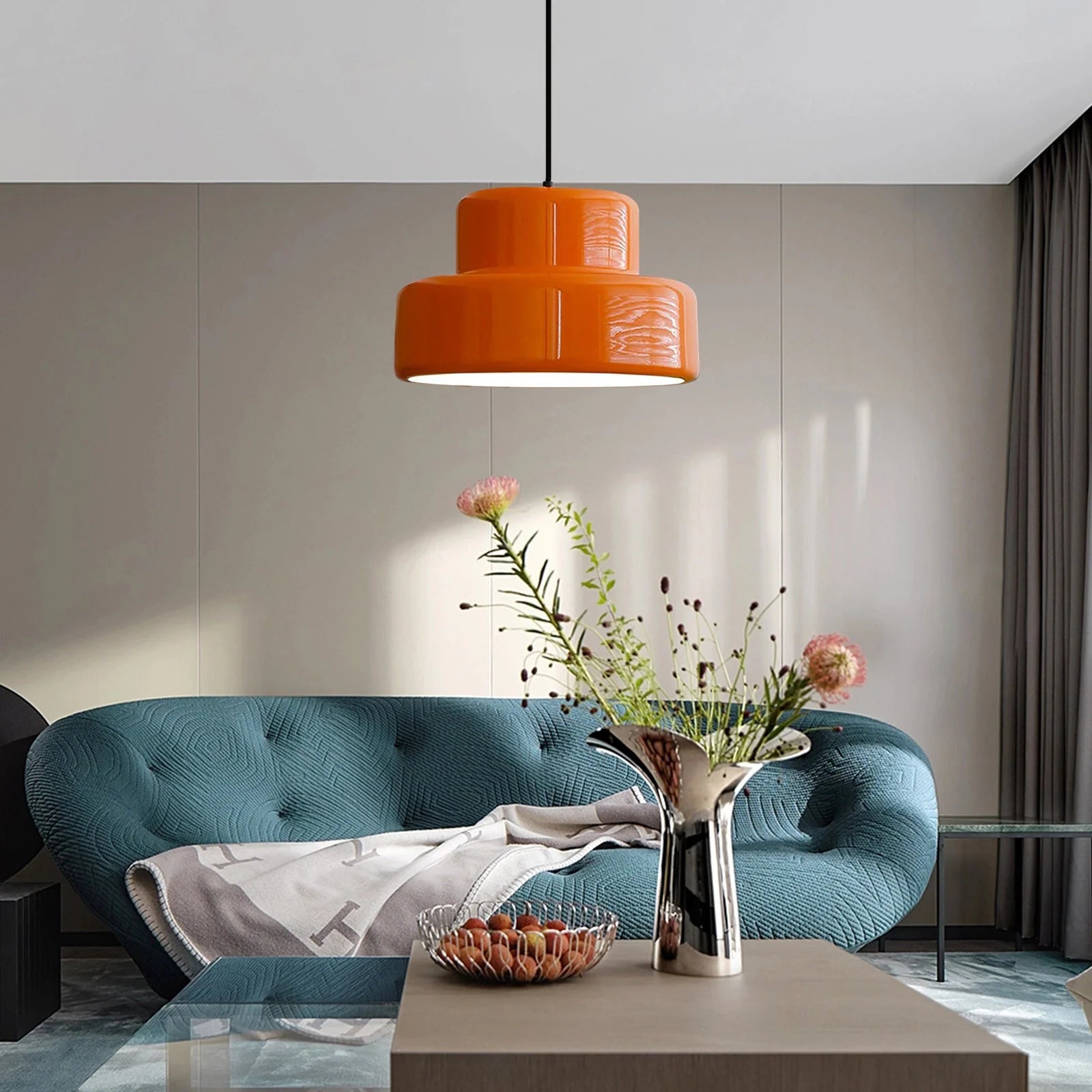 AuroraOrbit Orange Bauhaus Pendant Lamp for Dining Room - OpalDwell