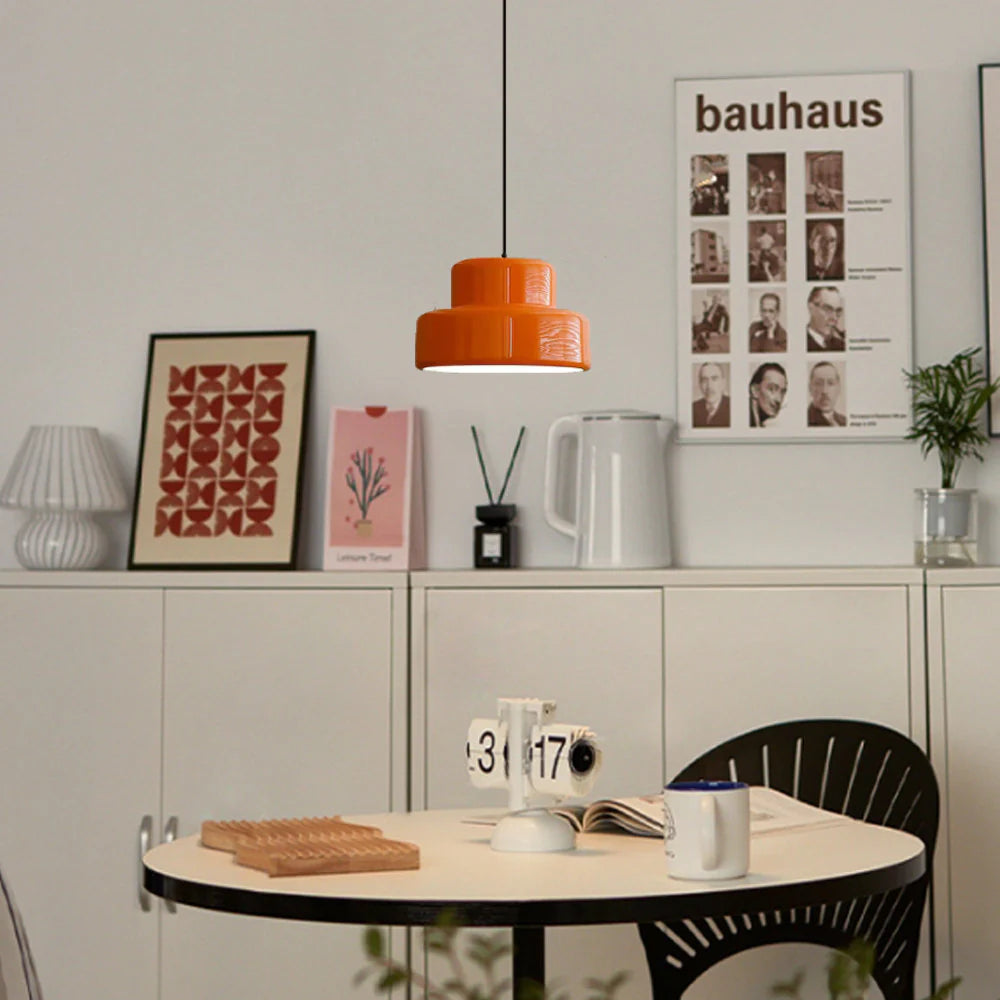 AuroraOrbit Orange Bauhaus Pendant Lamp for Dining Room - OpalDwell